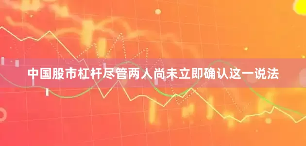 中国股市杠杆尽管两人尚未立即确认这一说法
